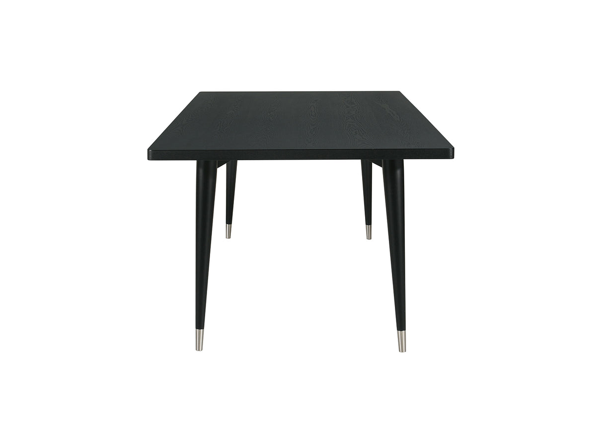 Margate 84" Dining Table & Chenille Chairs with Arrow Legs – Black, view 6