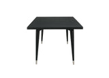 Margate 84" Dining Table & Chenille Chairs with Arrow Legs – Black, view 6