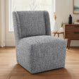 Fede Contemporary Wingback Upholstered Dining Chair with Casters - Pewter Gray