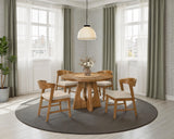 Ozark 47" Round Pedestal Dining Table & Arm Chairs - 5pcs- Round Table + 4 Side Chairs