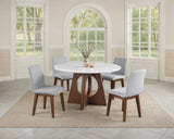 Ostbirk Organic Modern 52" Round Genuine Marble Dining Table & Set - Round Table Only (52")