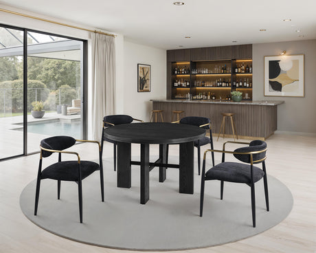 Gaetani 48" Round Game & Dining Table with Cup Holders - 5pcs- Game Table + 4 Arm Chairs