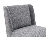 Fede Contemporary Wingback Upholstered Dining Chair with Casters – view 7