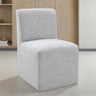 Tona Upholstered Dining Side Chairs with Casters (Set of 2) - Feather Gray