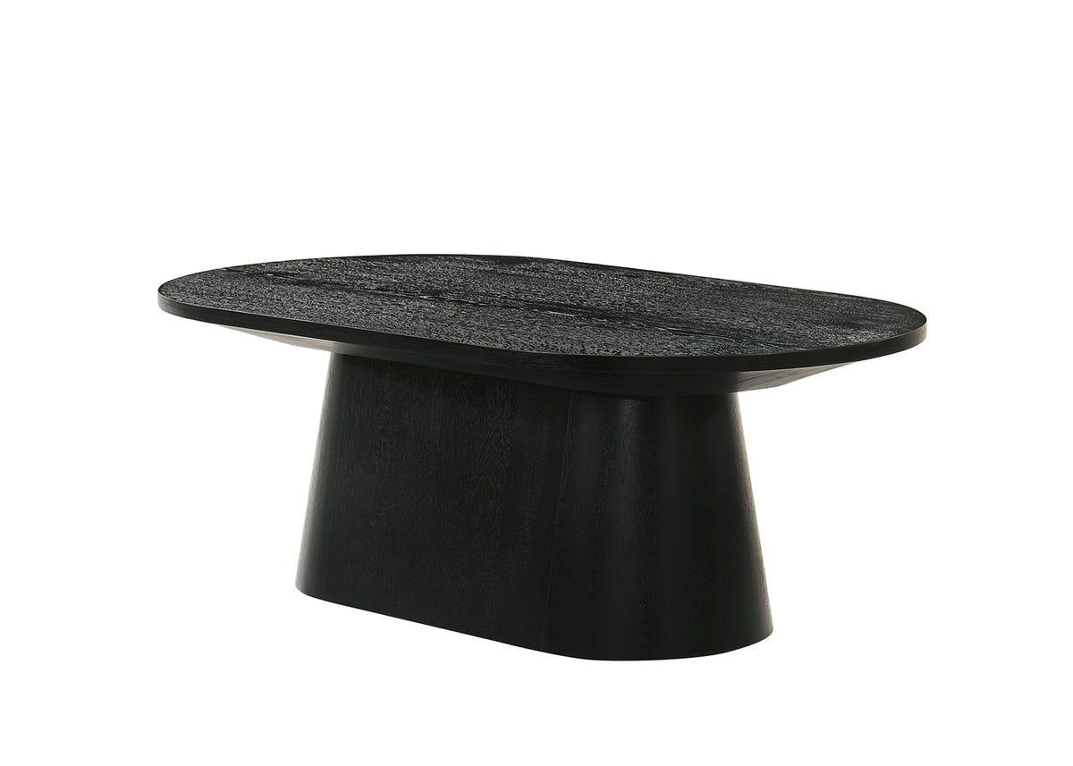 Halewood Contemporary Pedestal Coffee & End Tables - Cone-Shaped Base in Black, Oak or Walnut