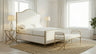 Vilna Contemporary Forged Steel Upholstered Bed & Bench - Full Bed