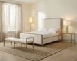 Valda Forged Steel Upholstered Bed & Bench - Full Bed