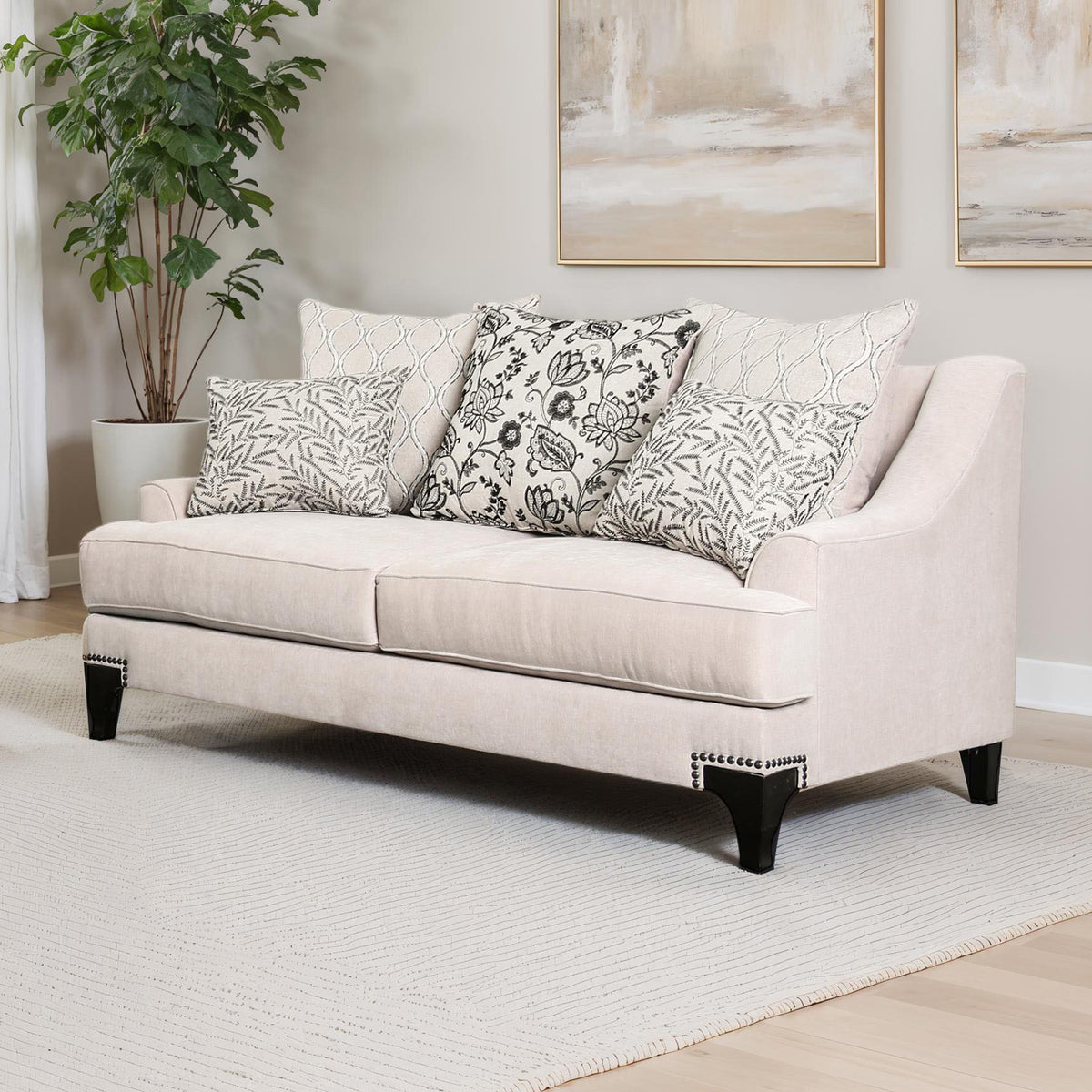 Lowell Transitional Chenille Sofa & Loveseat - Loveseat