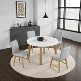 Mandier Genuine Marble Top Dining Collection - Round Table Only (48")