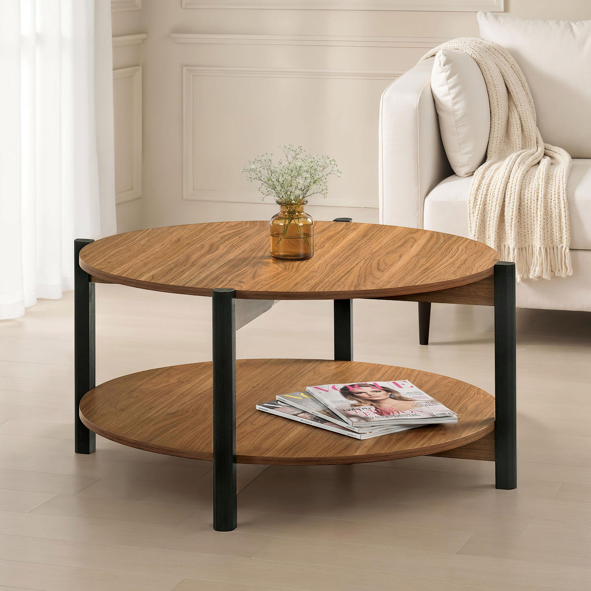Hyde Transitional Coffee & End Tables - Round Coffee Table