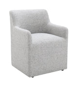 Fico Barrel-Back Upholstered Dining Arm Chair with Casters – view 9