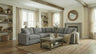 Crowle Transitional Sectional Sofa with Round Track Arms - Light Gray