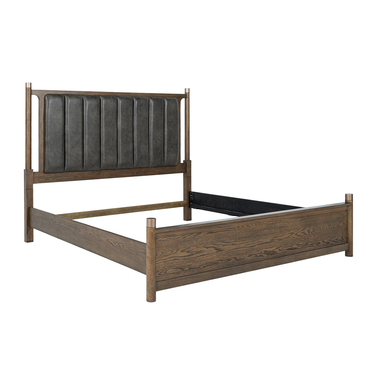 Newent Two-Tone Channel-Tufted Bed & Bedroom Set – Dark Walnut, view 8