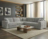 McKenna Modular L-Shaped Sectional with Faux Fur Contrast - Silver Gray