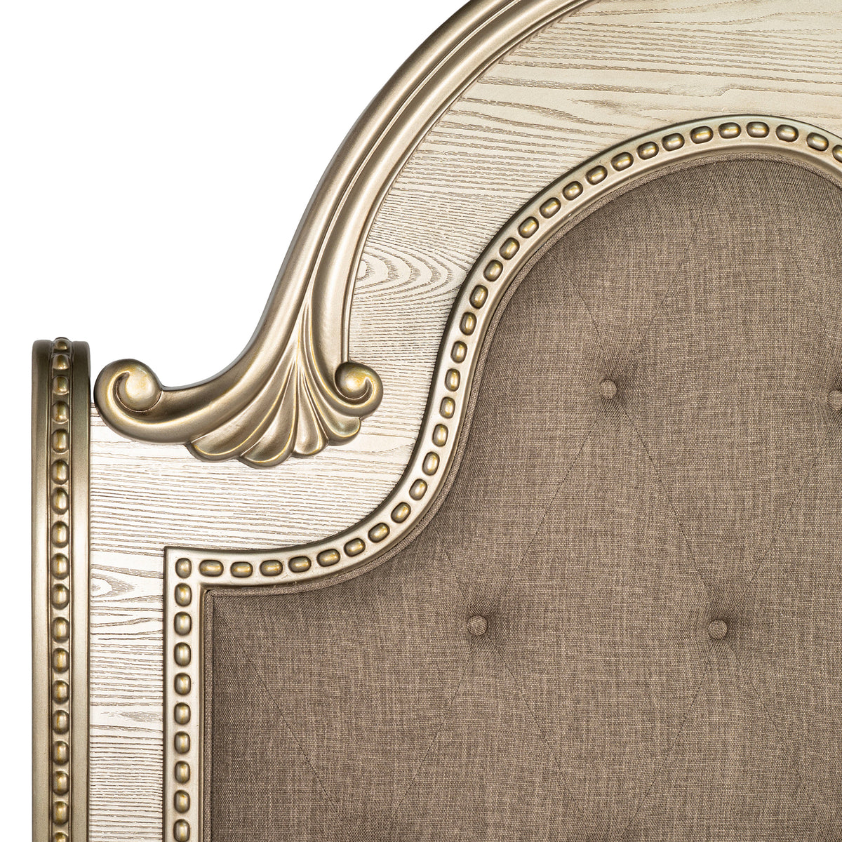 Fromberg Traditional Sleigh Bed & Bedroom Set with Marble Tops – Gold Champagne, view 9