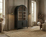 Minster Modern Farmhouse Arched Display Cabinet - Black