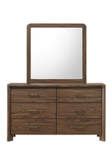 Hayward Mid-Century Modern Bedroom Collection - LED Channeled Headboard Bed, Dresser, Chest & USB Nightstand in Walnut