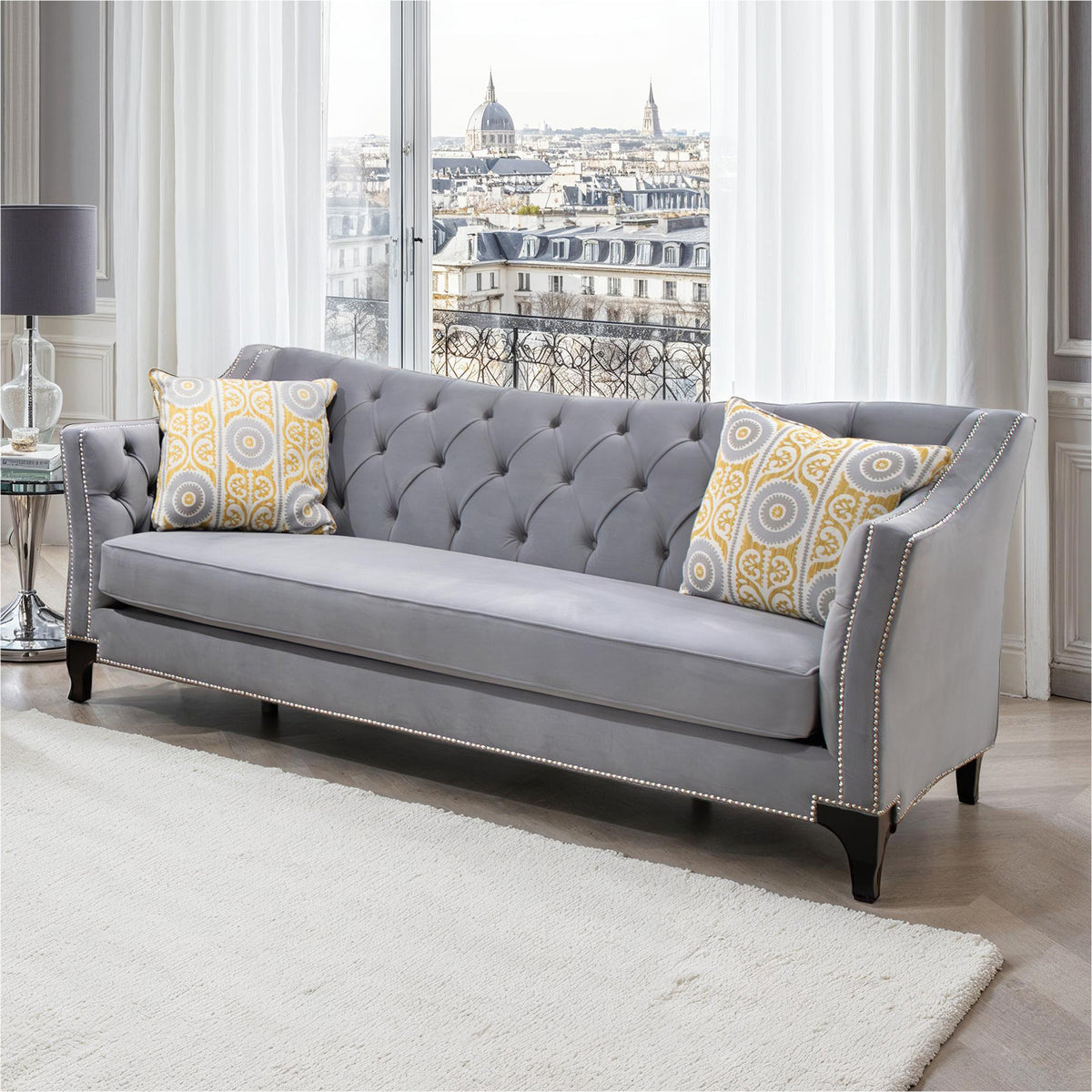 Wilmette Diamond-Tufted Sofa & Loveseat - Sofa