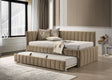 Nardi Channel-Tufted Twin Daybed with Trundle - Brown