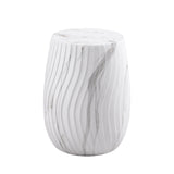 Fresco Ceramic Marble-Look Side Table – White, view 2