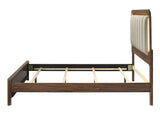 Hayward Mid-Century Modern Bedroom Collection - LED Channeled Headboard Bed, Dresser, Chest & USB Nightstand in Walnut