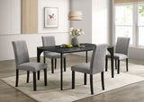 Amelio 59" Dining Table & Channel-Back Chairs - Table Only