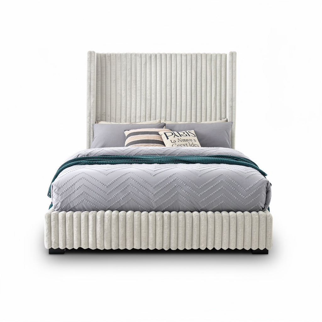 Adam Upholstered Wingback Bed - Queen & King