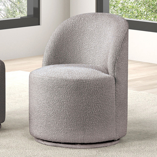 Broager Contemporary Dining Collection - 54" Round or Square Pedestal Table with Boucle Caster or Swivel Chairs - fm3001lg-sc-1