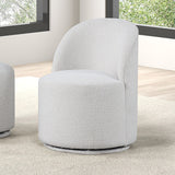 Broager Contemporary Dining Collection - 54" Round or Square Pedestal Table with Boucle Caster or Swivel Chairs - fm3001wh-sc-1
