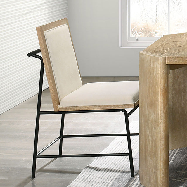 Edenbridge Contemporary Oak Dining Table & Set - 47" Round or 84" Extendable Table, Upholstered Chairs & Bench - fm3220ak-sc-1