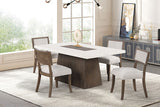 Grasten Contemporary Marble Top Dining Collection - 70" Dining or 54" Counter Height Table & Sets in Dark Walnut - fm3332db-t-1-z