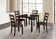 Lubbock 5-Piece Square Dining Set - Standard or Counter Height with Slat Back Chairs in Espresso, Gray or Walnut - fm3419ex-t-5pk-1-z