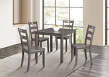 Lubbock 5-Piece Square Dining Set - Standard or Counter Height with Slat Back Chairs in Espresso, Gray or Walnut - fm3419gy-t-5pk-1-z