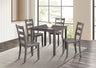 Lubbock 5-Piece Square Dining Set - Standard or Counter Height with Slat Back Chairs in Espresso, Gray or Walnut - fm3419gy-t-5pk-1-z