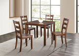 Lubbock 5-Piece Square Dining Set - Standard or Counter Height with Slat Back Chairs in Espresso, Gray or Walnut - fm3419wn-t-5pk-1-z_1