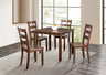 Lubbock 5-Piece Square Dining Set - Standard or Counter Height with Slat Back Chairs in Espresso, Gray or Walnut - fm3419wn-t-5pk-1-z_1