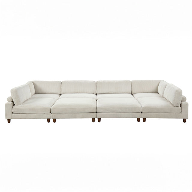 Dagenham Contemporary Modular Sectional Sofa - Corduroy Velvet with Adjustable Back Support - fm6800bg-b-wb-2