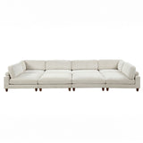 Dagenham Contemporary Modular Sectional Sofa - Corduroy Velvet with Adjustable Back Support - fm6800bg-b-wb-2