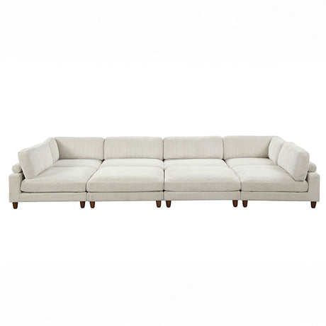 Dagenham Contemporary Modular Sectional Sofa - Corduroy Velvet with Adjustable Back Support - fm6800bg-b-wb-2
