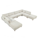 Dagenham Contemporary Modular Sectional Sofa - Corduroy Velvet with Adjustable Back Support - fm6800bg-b-wb-3