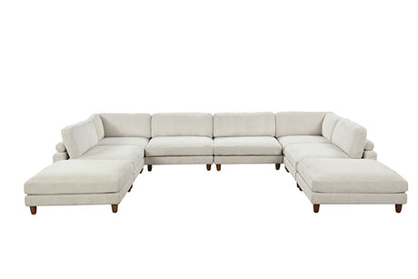 Dagenham Contemporary Modular Sectional Sofa - Corduroy Velvet with Adjustable Back Support - fm6800bg-b-wb-4