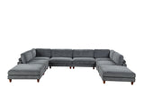 Dagenham Contemporary Modular Sectional Sofa - Corduroy Velvet with Adjustable Back Support - fm6800gy-b-wb-4