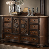 Traditional Ornate Santa 5-Piece Bedroom Set in Rich Cherry Finish