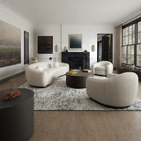 Pascal Sofa & Swivel Chair in Bone Boucle Textured Fabric