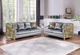 Julia contemporary sofa and loveseat 2-piece set in a modern living room
