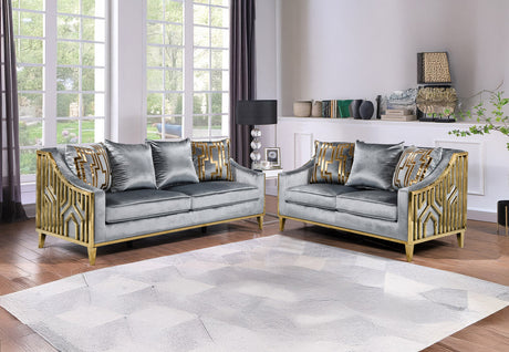 Julia contemporary sofa and loveseat 2-piece set in a modern living room