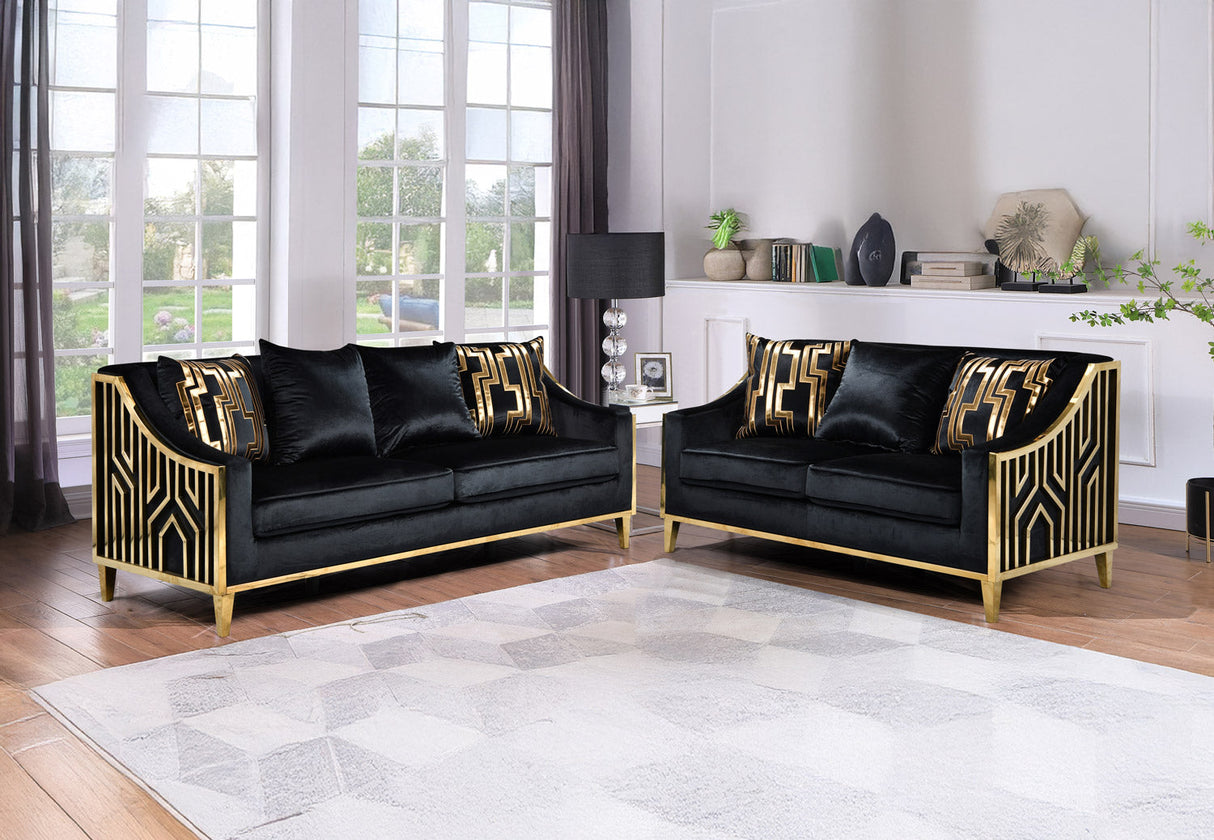Detail view of the performance fabric upholstery and stitching on the Julia sofa