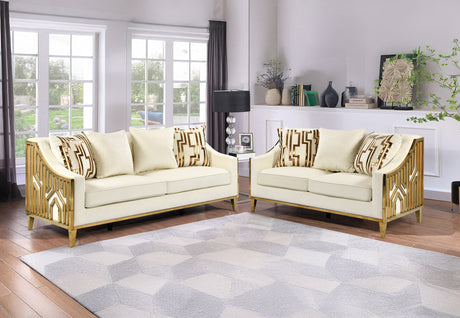 Full profile view of the Julia contemporary stationary sofa and loveseat collection