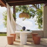 Margot Faux Plaster Concrete Indoor/Outdoor Stool - Contemporary Sculptural Accent Seating