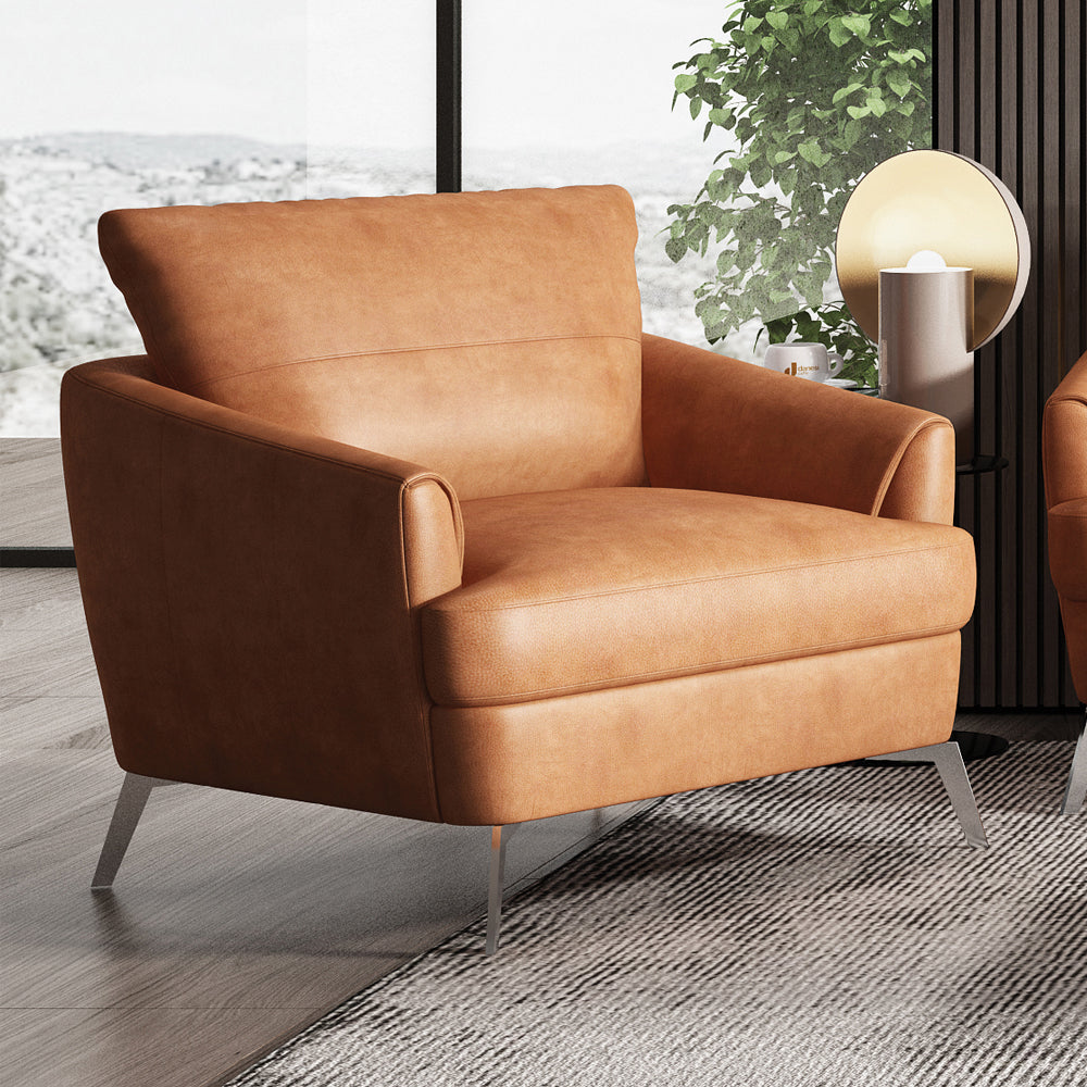 Safi Mid-Century Top Grain Leather Chair